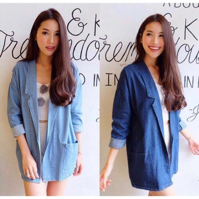 DAMAI FASHION JAKARTA - blazer denim JENICE -KONVEKSI TANAH ABANG BAJU MURAH