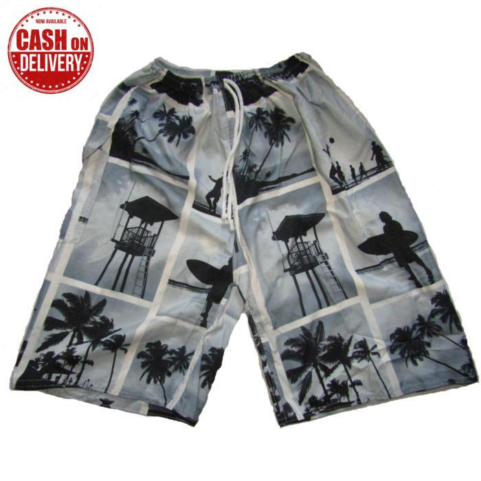 Celana pendek pantai motif loreng