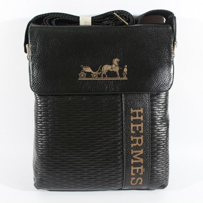 TAS SELEMPANG PRIA PREMIUM IMPORT KULIT ASLI | HERMES 505 BLACK