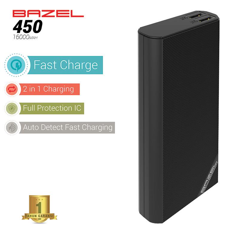 Bazel 16000mAh Powerbank 450 series Garansi Resmi 1 Tahun Small Power Bank Dual Output Murah Berkualitas