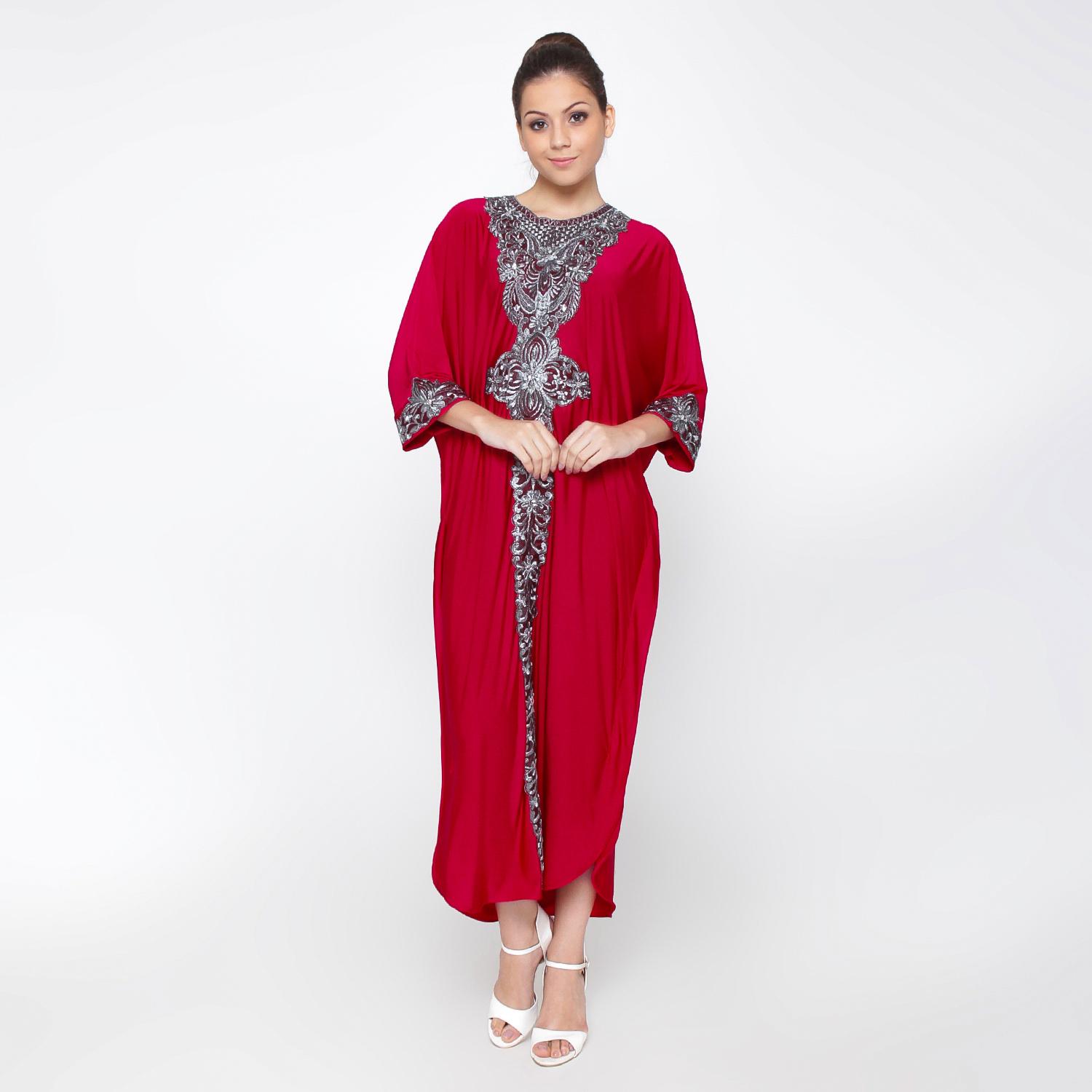 Jfashion Long dress Gamis maxi variasi Renda tangan Panjang - Syahrini
