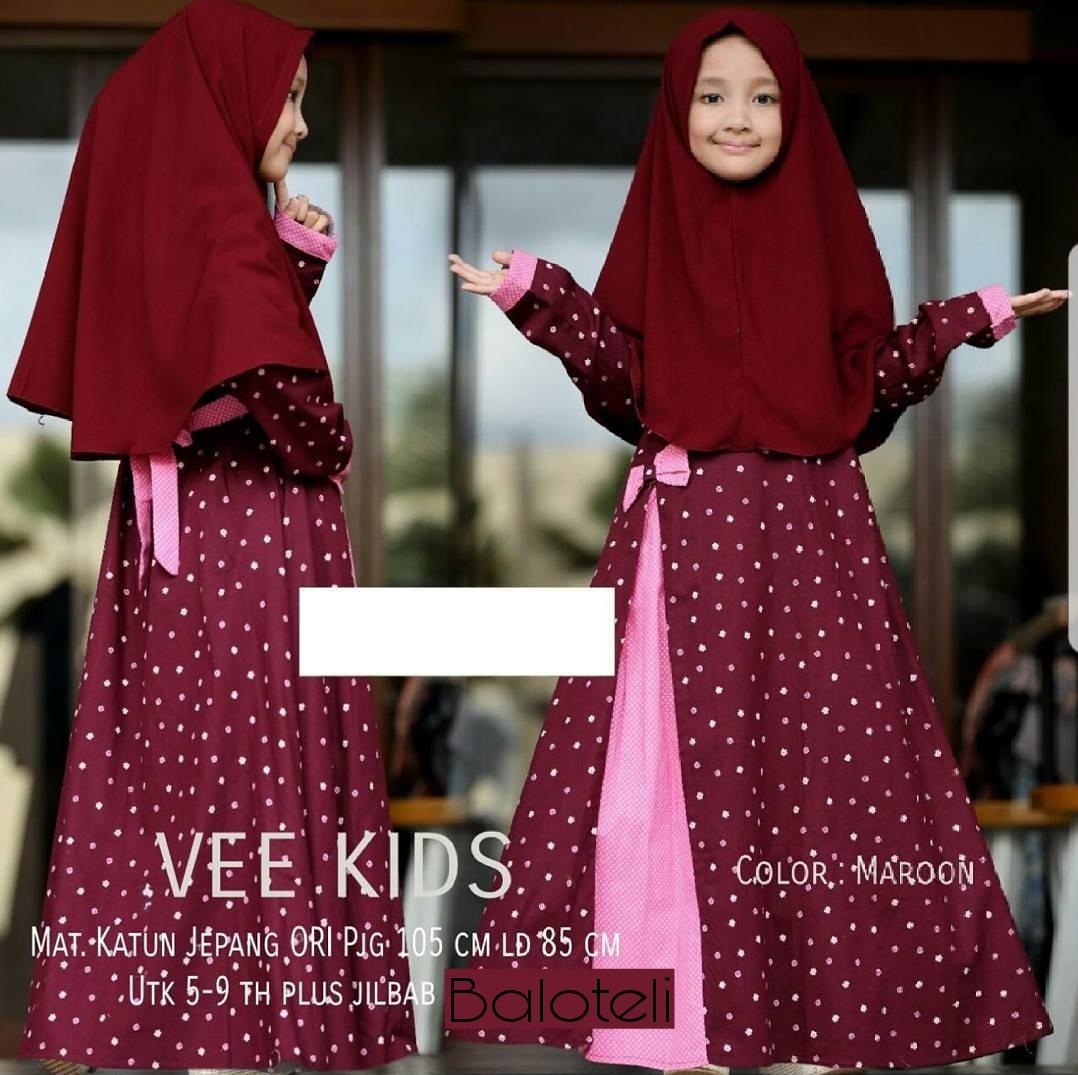 Champ Vee Kid Gamis Syari Anak Wanita Polkadot