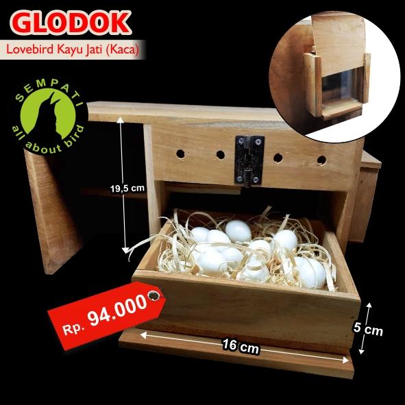 Glodok Glodokan Kaca Kayu Jati Sarang Tempat Ternak Burung Kenari