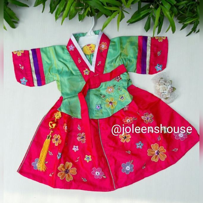 PROMO SALE HANBOK KECIL HIJAU / BAJU KOSTUM KOREA ANAK 1-3 FZ001XO