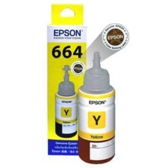 Tinta Printer Original Epson 664 T664 Yellow/Kuning T6644 L100 L110 Series