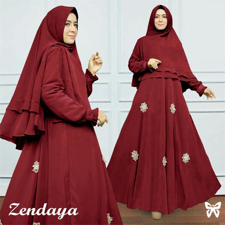 SM Grosir SM1017 Baju Muslim / Bahan Premium / Long Dress Gamis / Setelan Gamis / Gamis Syari / Baju Wanita / Gamis Cantik / Bergo Rampel / Mutiara Tembak