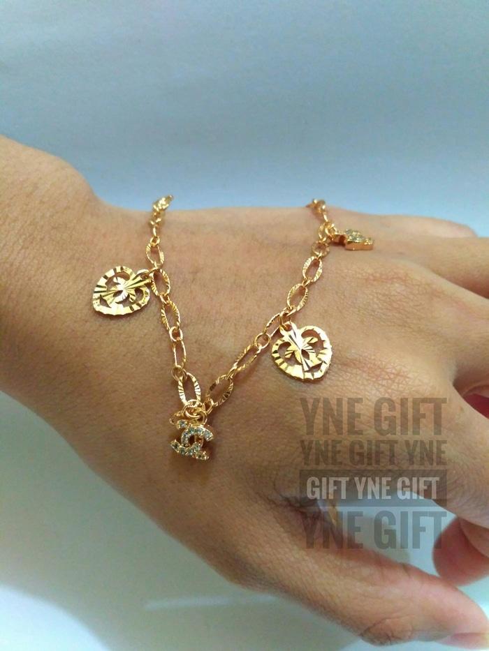 Perhiasan Gelang Kaki Chanel- Gelang Sepuh Emas 18K- Gelang Imitasi