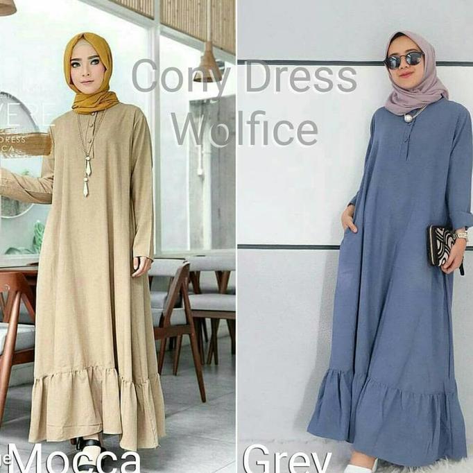 Gamis Simple / Gamis Polos / Baju Busui Murah : Cony Dress Ghtsyh
