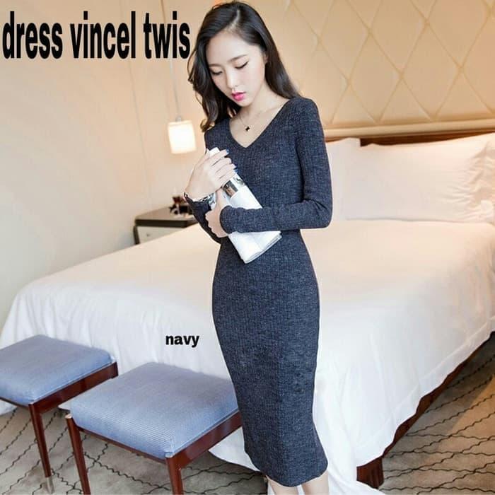 BAJU DRESS WANITA PAKAIAN IMPORT OBRAL RAJUT TWISS NAVY TERBARU FG BAJU DRESS WANITA PAKAIAN IMPORT OBRAL RAJUT TWISS NAVY TERBARU FG