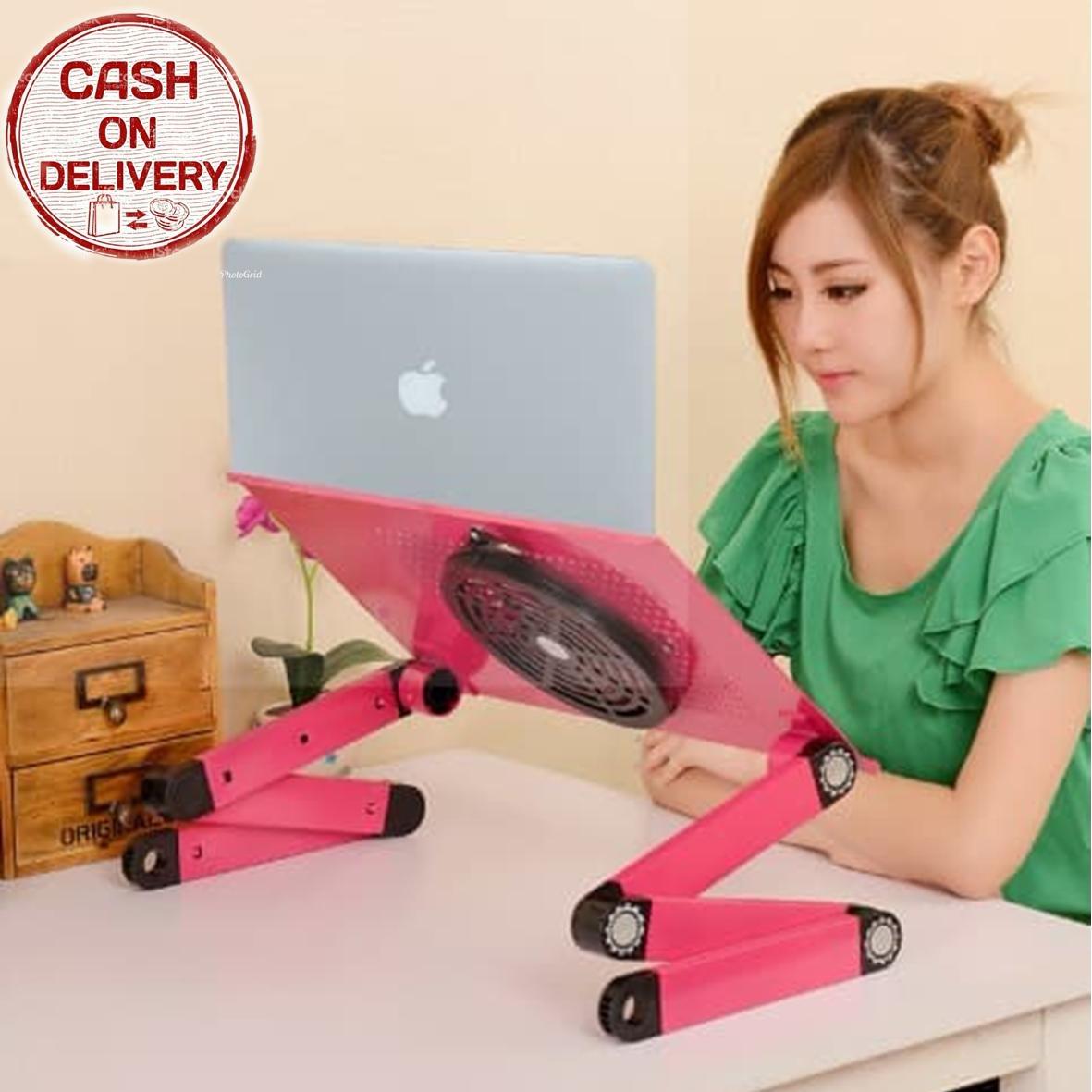 Kado Unik-- Meja Laptop Portable Aluminium Big Fan Mousepad / Meja Laptop Multifungsi / Meja Laptop Minimalis / Meja Stand Laptop / Meja Laptop Portable Murah / Smart Portable Folding Laptop Desk