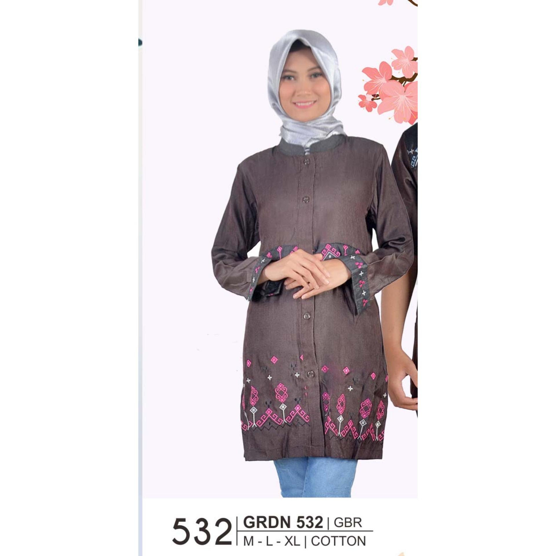 GIARDINO GRDN 532 FASHION DEWASA BAJU MUSLIM WANITA - bahan COTTON - SERASI DAN MODIS (COKELAT)