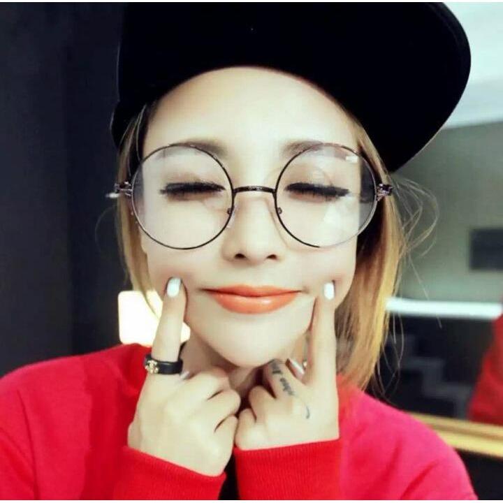 KUMA Kacamata Bulat Classic Round Glass - Frame Hitam