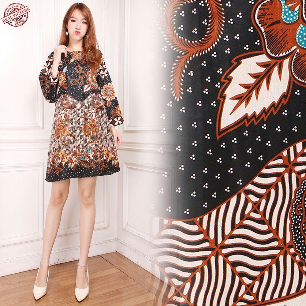 SB Collection Atasan Tunik Meira Blouse Dress Batik Lengan Panjang Wanita
