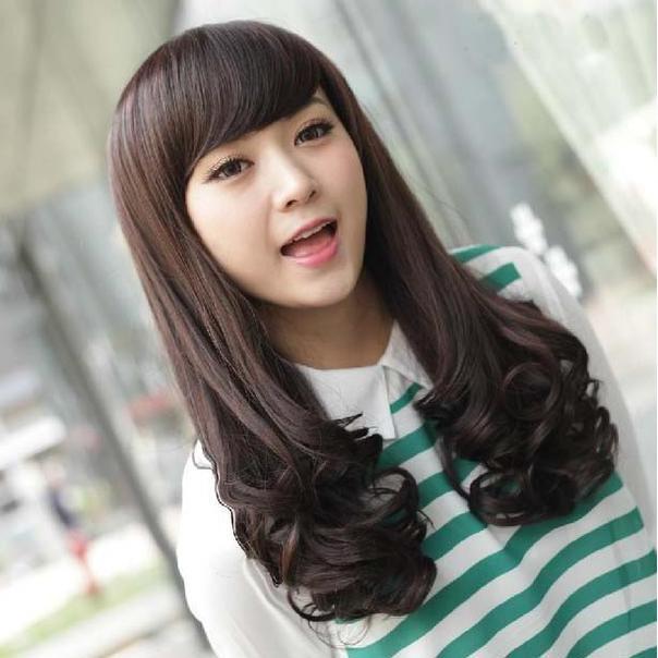 R936 WIG LONG CURLY PANJANG KERITING GANTUNG PONI SAMPING HITAM COKLAT - HOUSESHOPS