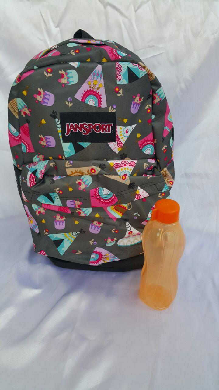 DISKON HARGA KHUSUS TAS SEKOLAH ANAK JANSPORT DISTRO CANTIK LUCU WARNA HITAM PINK SMP SLTP SMA GRATIS BOTOL MINUM