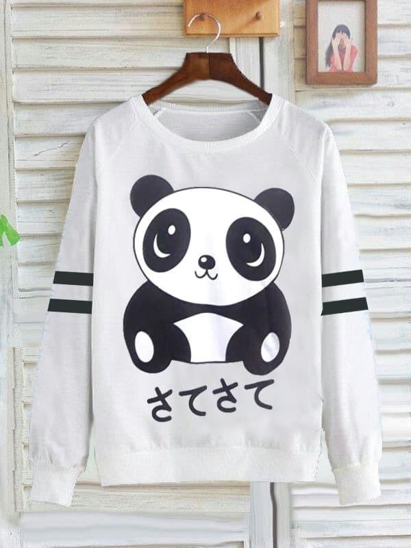 Sweater Wanita Big Panda Korea Pine-Okio Shop - Putih