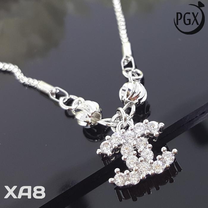XA8 Kalung Anak Chanel Berlian Set Perhiasan Imitasi Xuping Lapis Emas