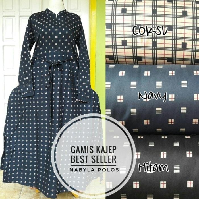 Gamis / Baju Muslim Katun Jepang Original Motif Nabyla Polos