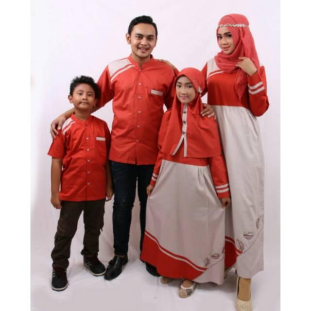 SR.D02 | Couple seragam keluarga sarimbit muslim baju gamis koko ibu ayah anak terbaru branded murah Koko Anak no 2, 4, 6