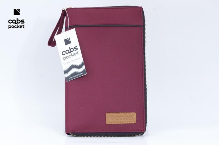 Cabs Pocket Slim - Dompet Wanita & Pria HPO Organizer Unik Cantik Dompet Kartu Branded Serbaguna Dompet Lokal Cewek Cowok Wallet Card Holder Multifungsi - Maroon