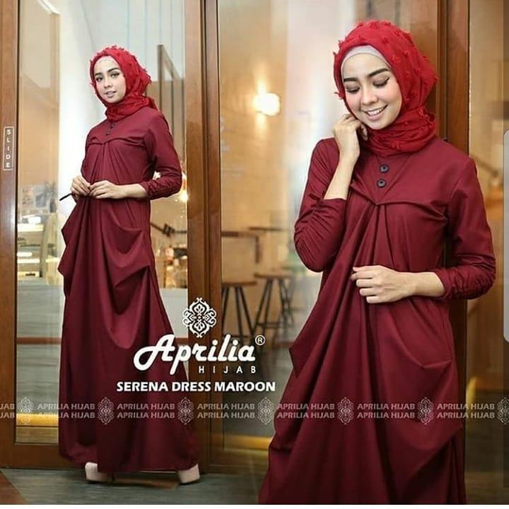 Baju Original Gamis Serena Dress Baju Panjang Muslim Casual Wanita Pakaian Hijab Modern Modis Trendy Terbaru