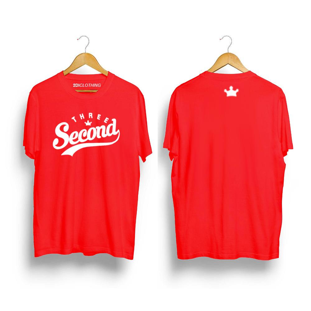 Kaos distro 3second Merah Unisex - Tshirt Red Premium 3second - Kaos 3second warna merah