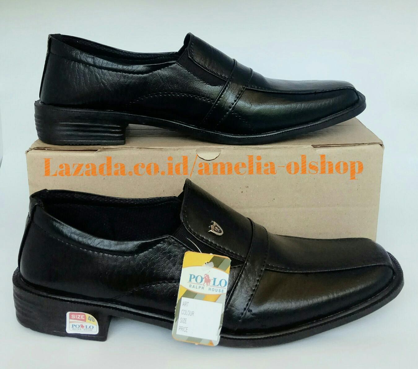 Amelia Olshop - Sepatu Pantofel Pria / Sepatu Pria / Sepatu Kerja / Sepatu Kantor / Sepatu Pantofel Murah - Hitam