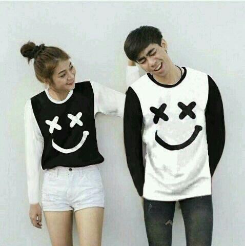 Baju Wanita Shop Kaos Couple Lengan Panjang XOXO / Long Tshirt Polos / Sweater Couple Marshmellow / Sweater Polos / Kaos Pria Wanita BG (XOXO) - Hitam PAnjang