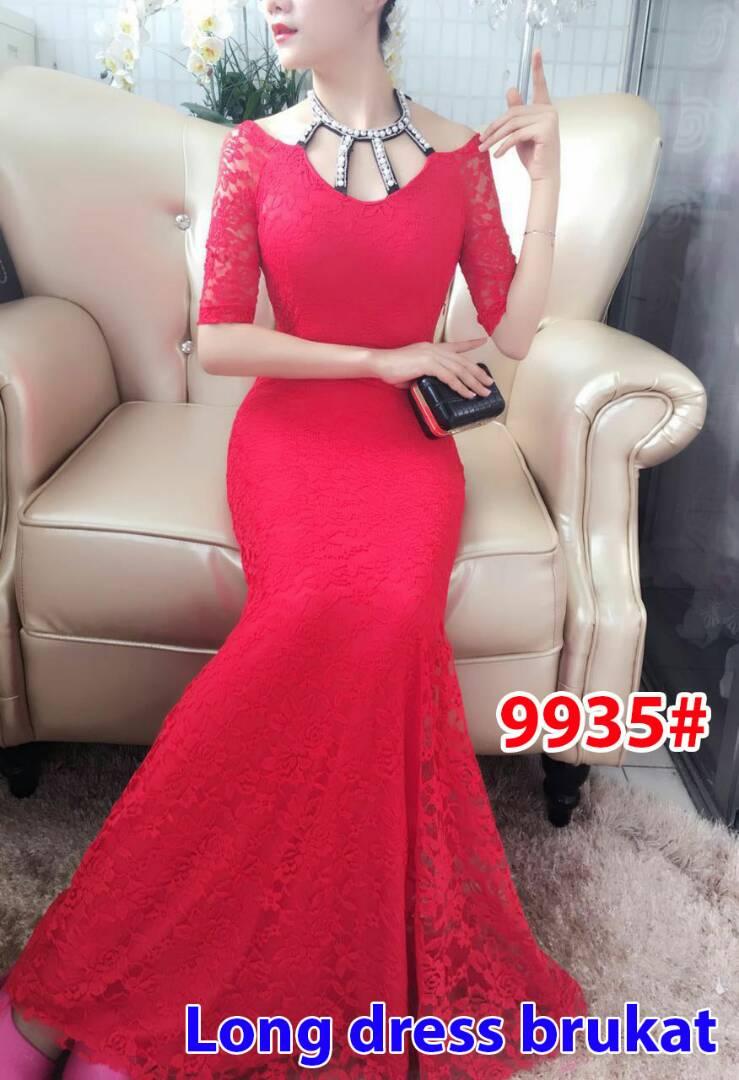 9935# baju pesta panjang / gaun pesta brokat / gaun import / longdress import / longdress pesta