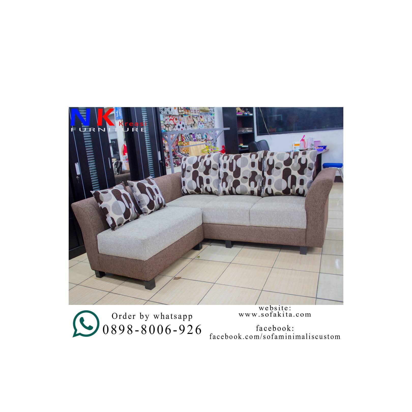 Sofa Tamu L minimalis murah, desain mewah ( kursi L Tangan Minang )