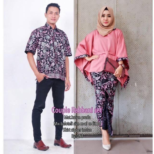 TERMURAH - BATIK COUPLE MODERN RABBANI MERAH MUDA