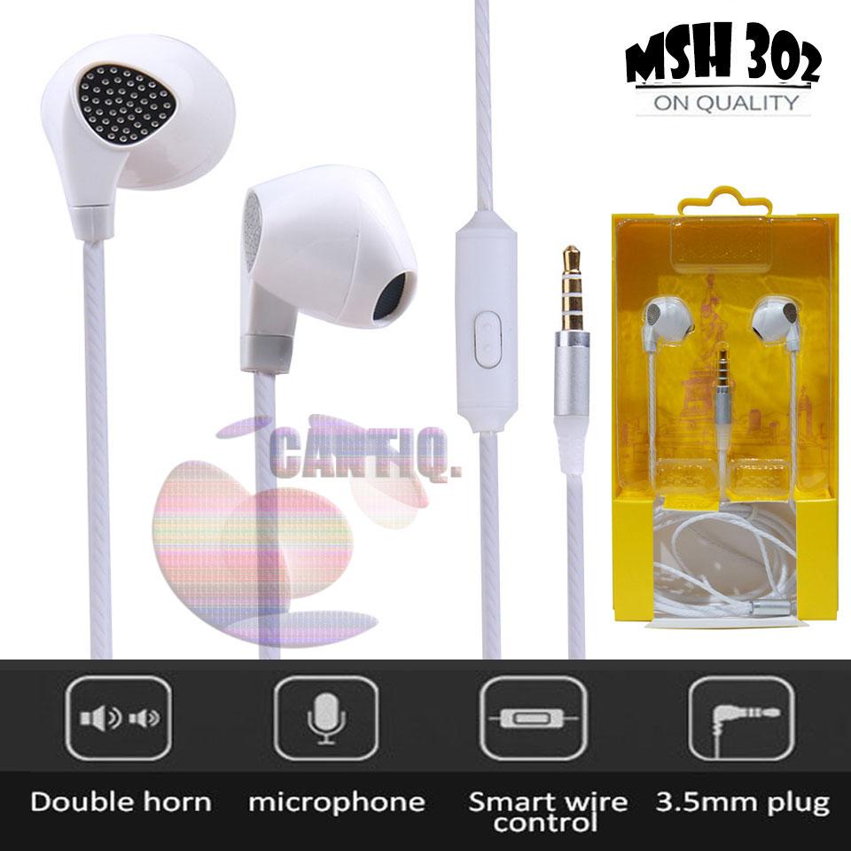 Headset MSH 302 Stereo 3.5mm In-ear Earphone NON Earbuds with Microphone For PC Apple Macbook Android In ear iPhones Headset Xiaomi Handsfree jack stereo mega bass earphone mp3 earphone mp4 earphone for iphone earphone for oppo