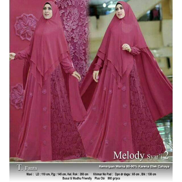 MELODY SYARI GAMIS PREMIUM LEBARAN TERLARIS(banyak warna) coklat muda