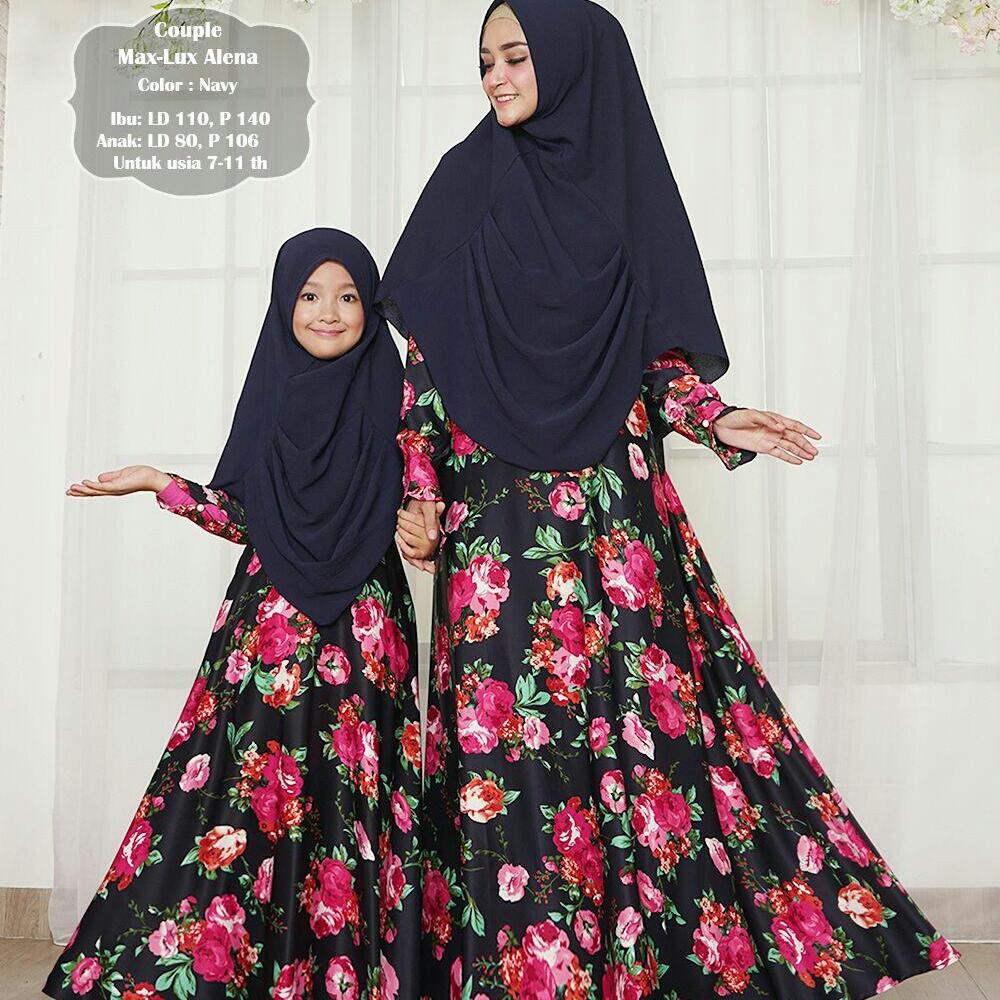 COUPLE MAX LUX ALENA (IBU DAN ANAK) - NAVY - MAX LUX - BEST QUALITY - TERLARIS