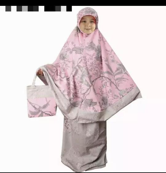 Mukena Anak katun Jepang Bella rosa merah RH
