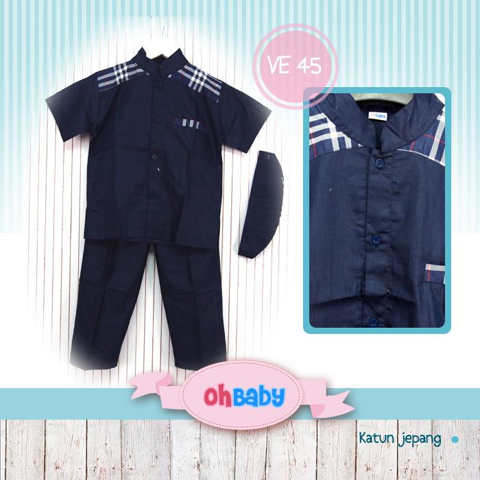 〘lANgSuNg suplier〙VK735 KOKO BAJU MUSLIM STELAN ANAK CUTETRIK OHBABY VE 45 3-7 TH