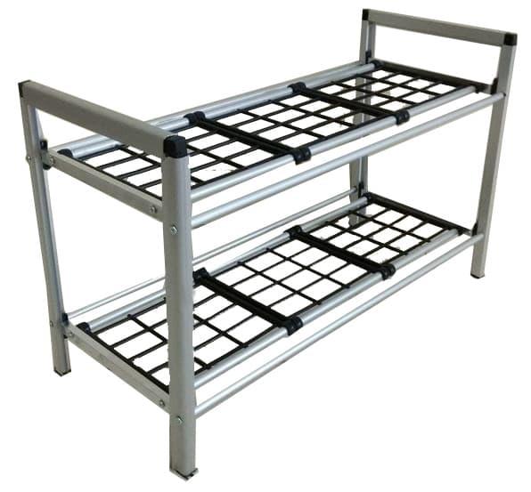 Ancua rak sepatu aluminium 2 susun