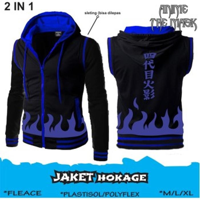 Jaket Anime 2in1 Hokage Yondaime Black Blue