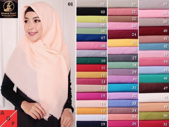 Hijab / Jilbab /Kerudung Segiempat Saudia Umama Rawis Polos