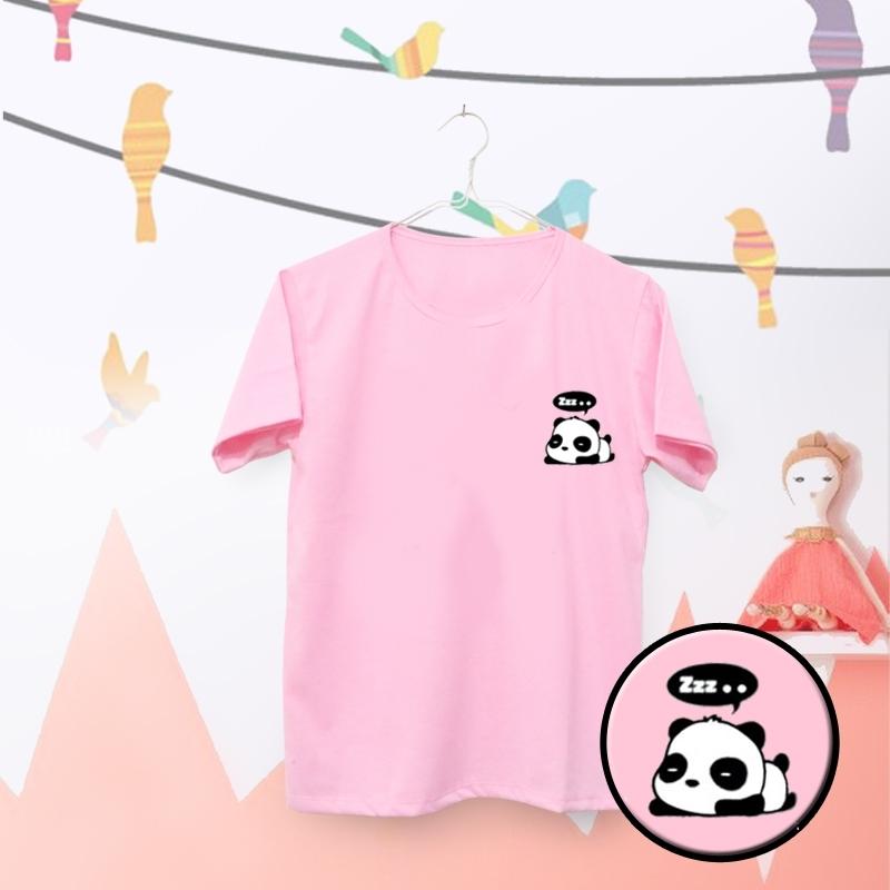 ELLIPSES.INC Tumblr Tee / T-Shirt / Kaos Wanita Pocket Panda - Pink