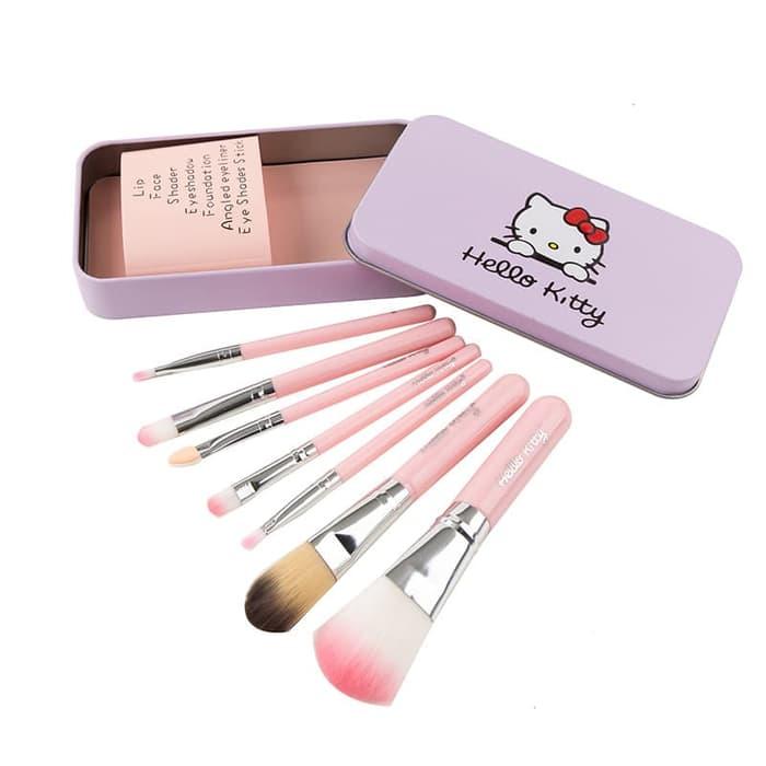 Harga Promo / Set hello Kitty Makeup Brush 7pcs Paket Set Kuas Make Up brush set / Kuas make up lucu Bulu lembut