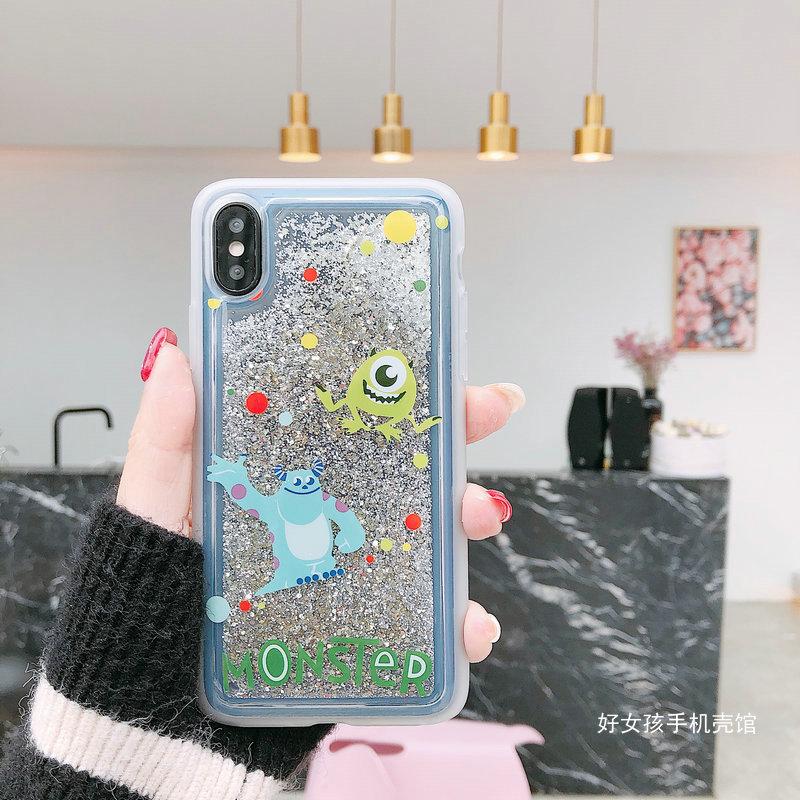Mata Besar Selubung Ponsel Iphone8plus Karakter Rambut Produk Baru Bedak Mengkilap
