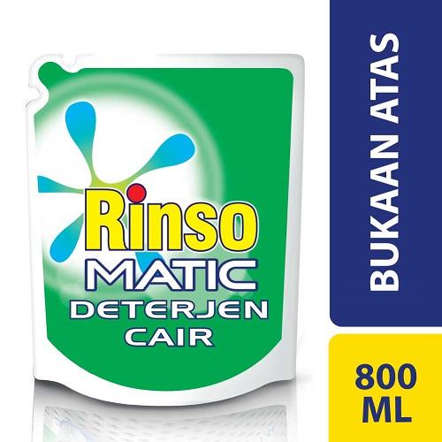 Rinso Matic Cair Mesin Cuci Bukaan Atas Pouch - 800 ml