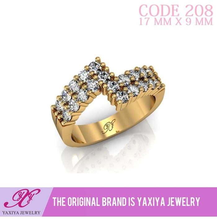 Cincin Lapis Emas Permata Perhiasan Imitasi Jewelry 208