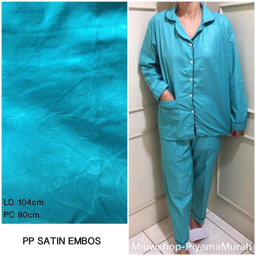 Baju Santai Atau baju Tidur Wanita Satin Polos - Baju Bahan Satin Embos Polos