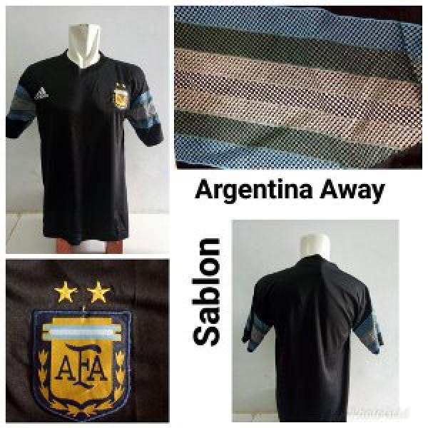 Jersey Baju Argentina Away Hitam World Cup 2018 Kaos Kostum Jersy Jersi Bola Negara Piala Dunia WC 18 Grade Lokal ALLSIZE