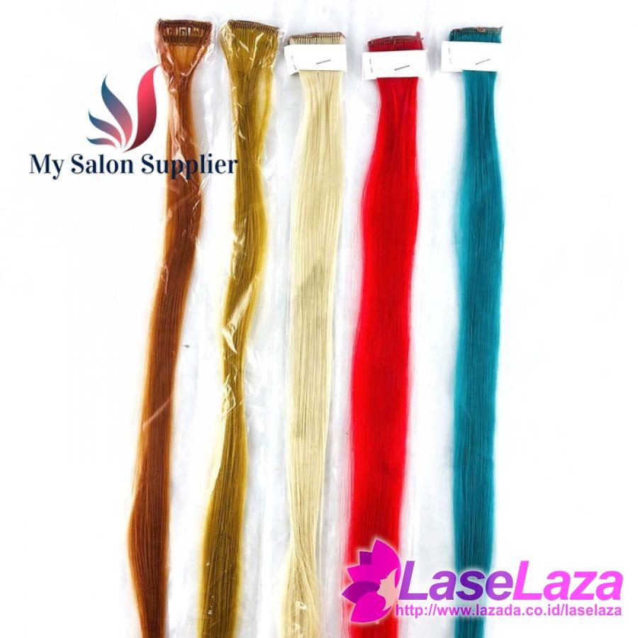 Hair Rambut Sambung Klip Sintetis 1 Klip 1 Warna Rambut Palsu Terbaik
