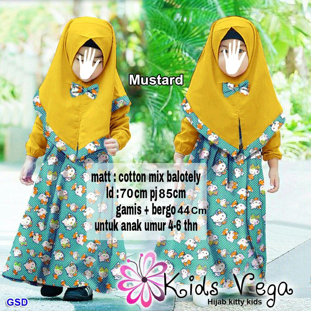 GSD-Baju Gamis Anak / Baju Muslim Anak / Baju Anak Cewek / Baju Anak / Hijab Kitty Kids