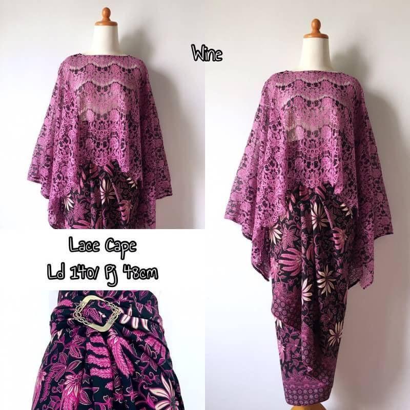 SETELAN KEBAYA LACE CAPE BROKAT KALONG UNGU