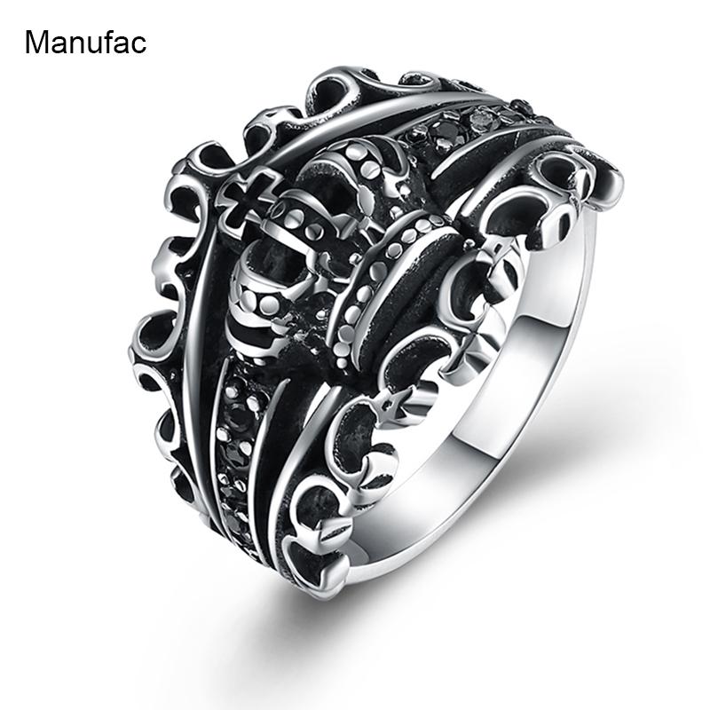 Tengkorak Cincin Pengendara Sepeda Motor Baja Anti Karat Perhiasan Klasik Punk 316L Tengkorak Baja Titanium Cincin untuk Pria